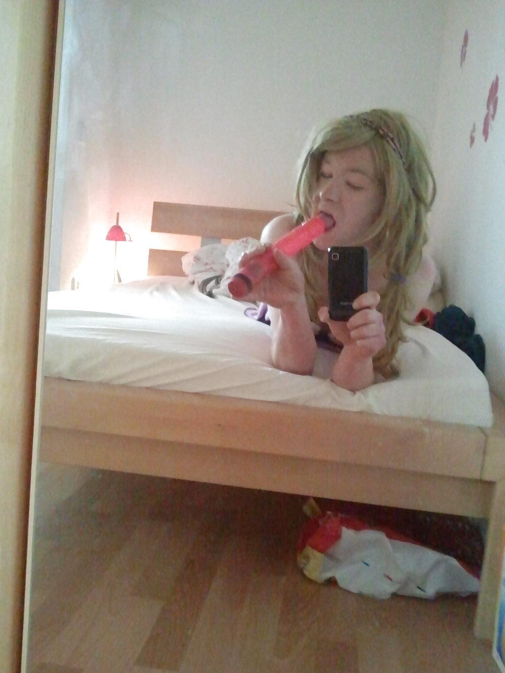 13P Young German Crossdress blond and dumb xD