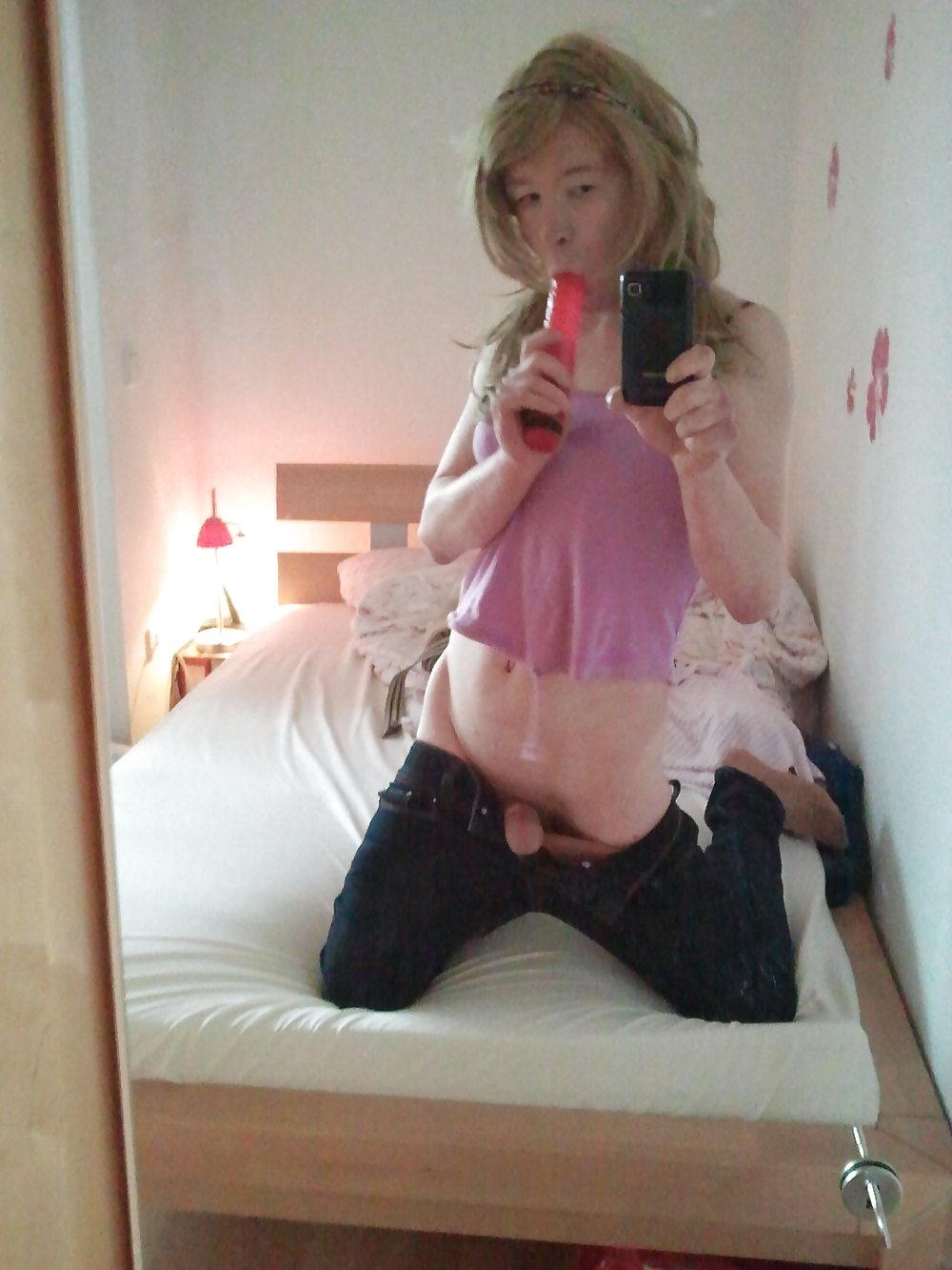 13P Young German Crossdress blond and dumb xD