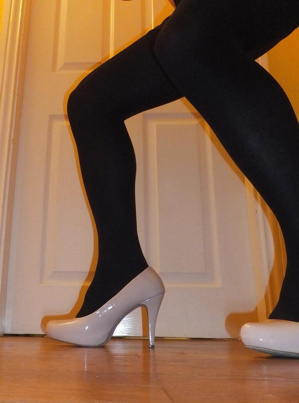 8P Me wearing my girlfriend's boots and heels