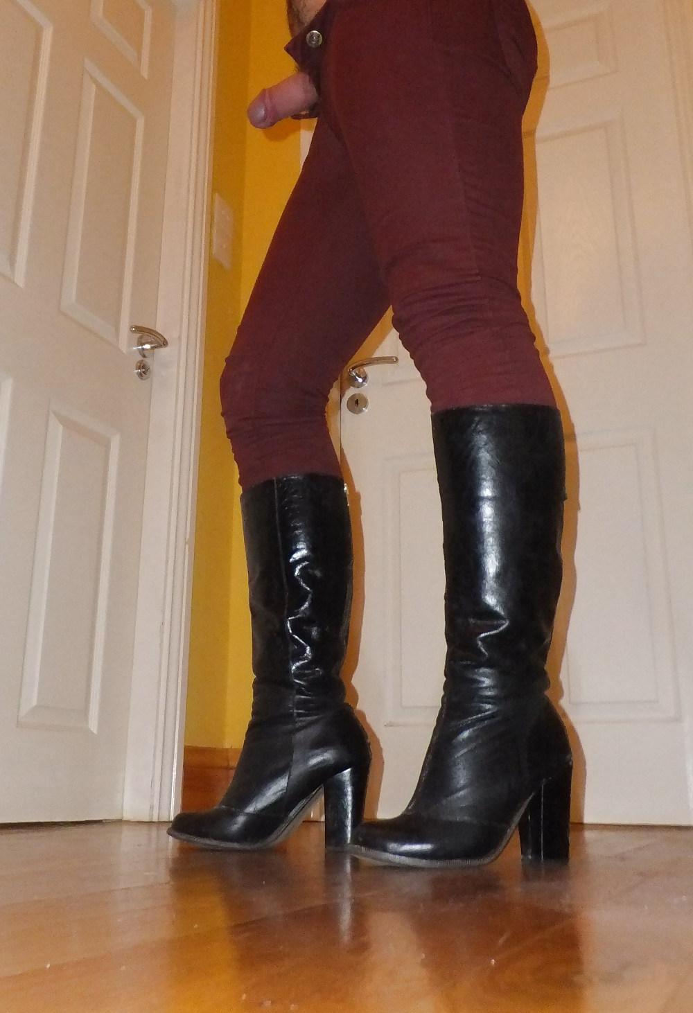 8P Me wearing my girlfriend's boots and heels
