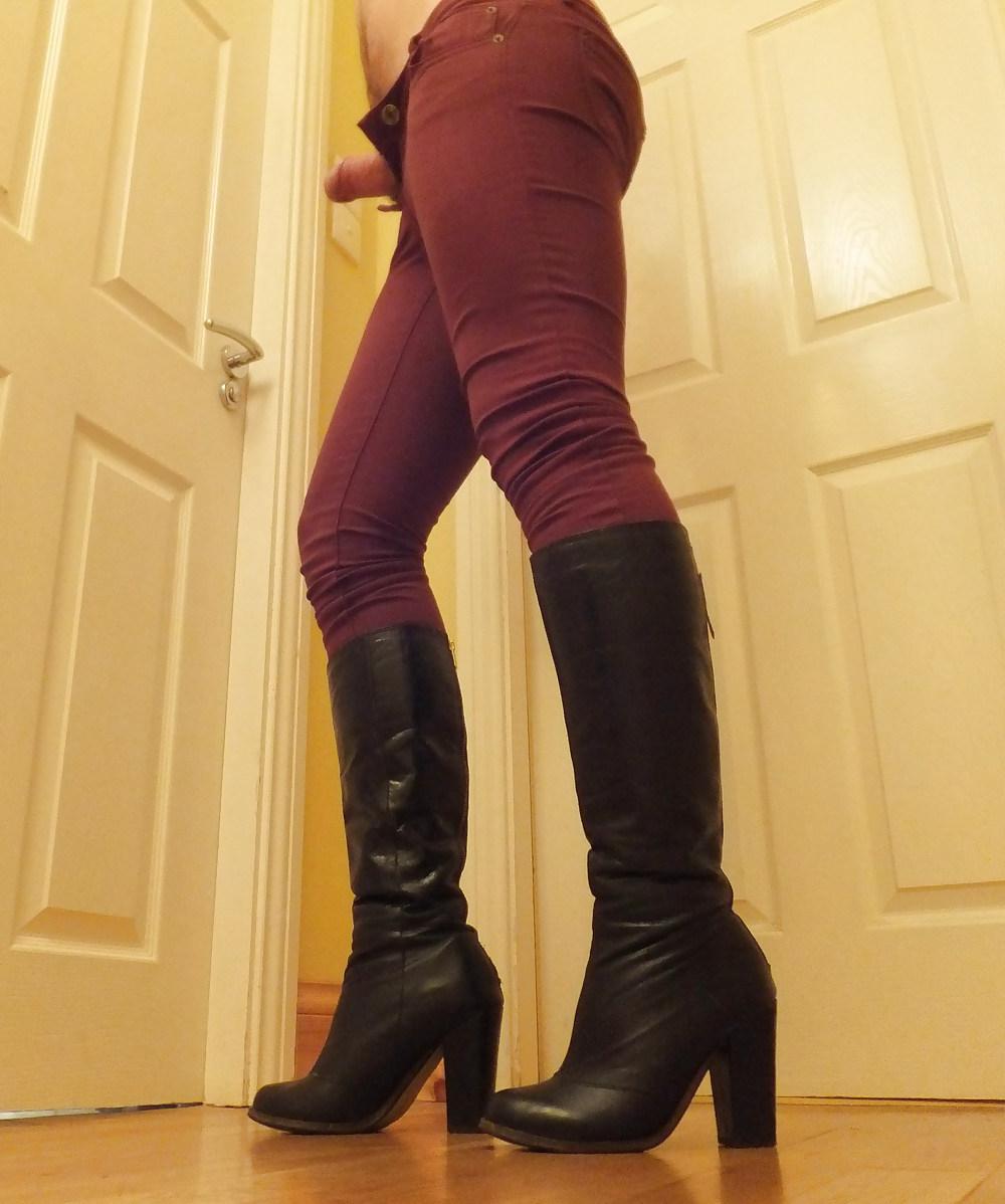 8P Me wearing my girlfriend's boots and heels