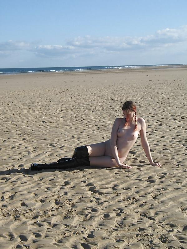 8P Me in PVC boots at the beach!