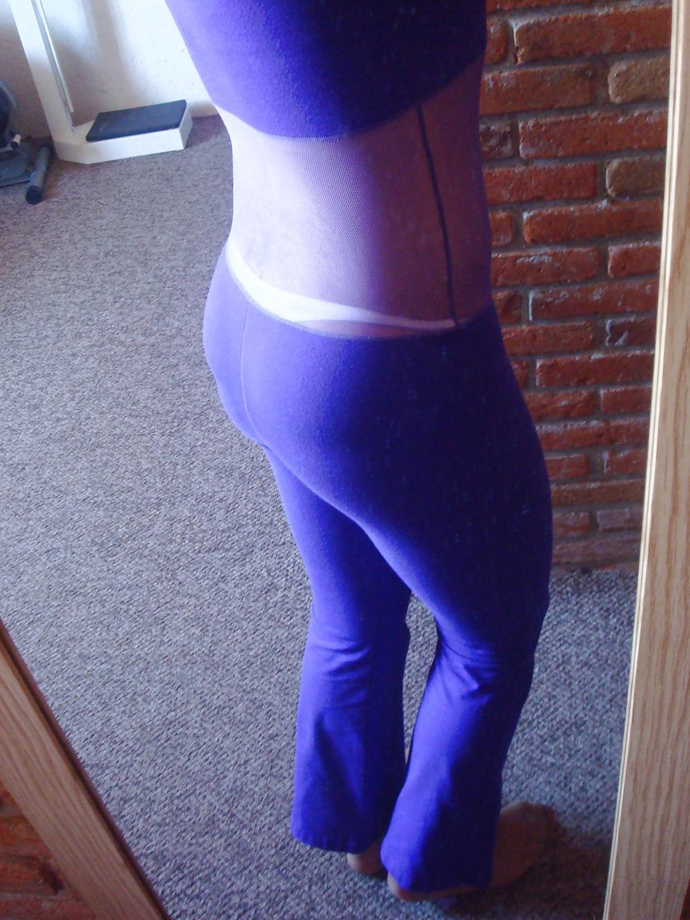 16P Cute purple unitard crossdresser