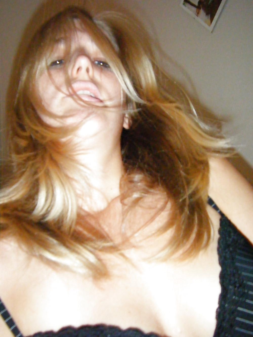 25P Blonde in black stockings