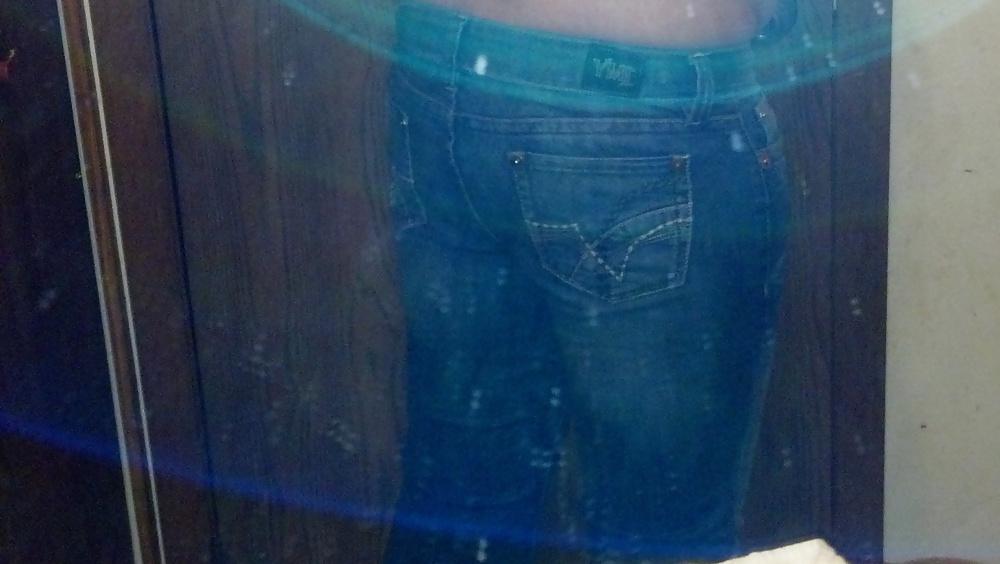 22P Crossdressing tight flared jeans