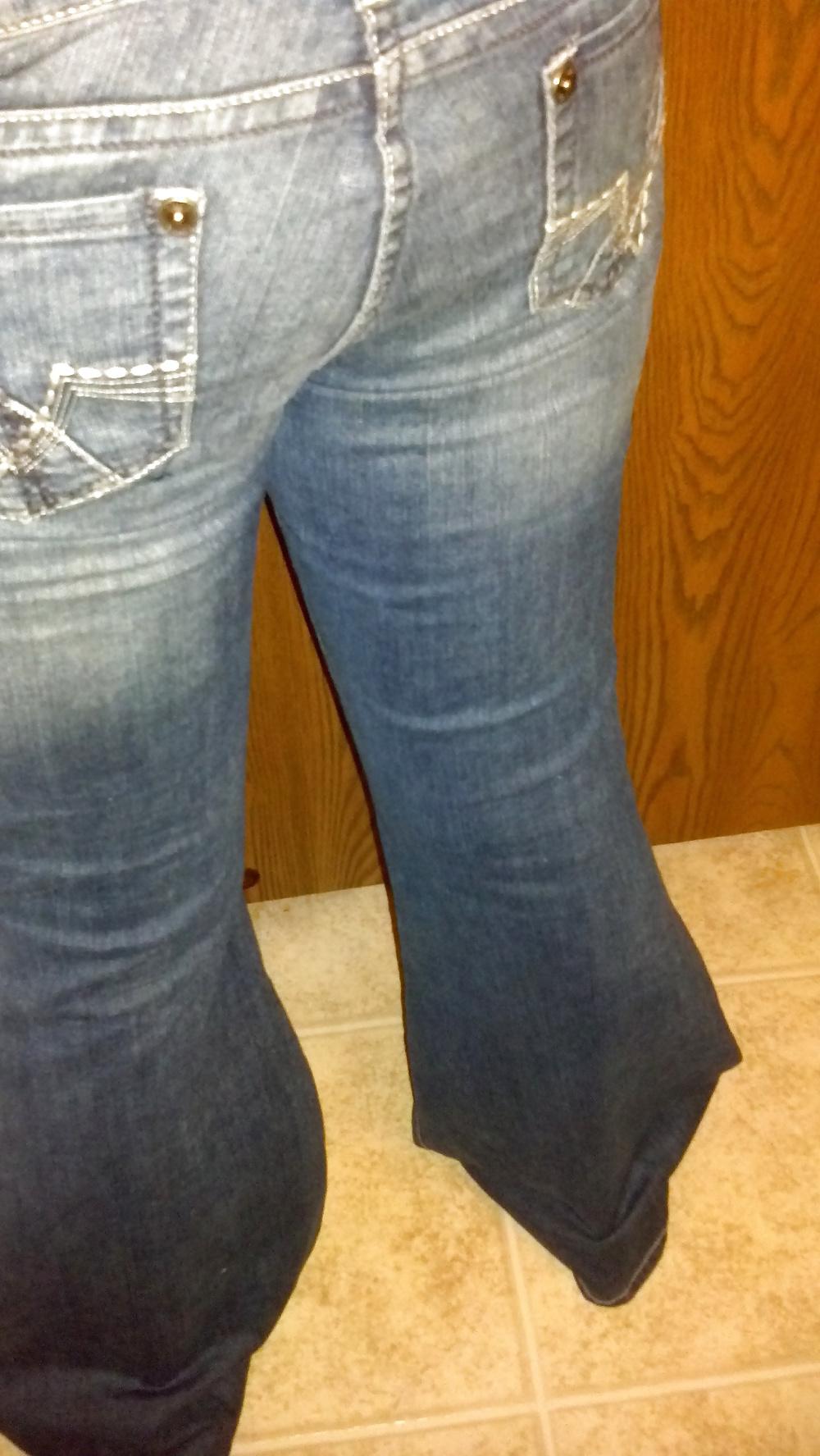 22P Crossdressing tight flared jeans