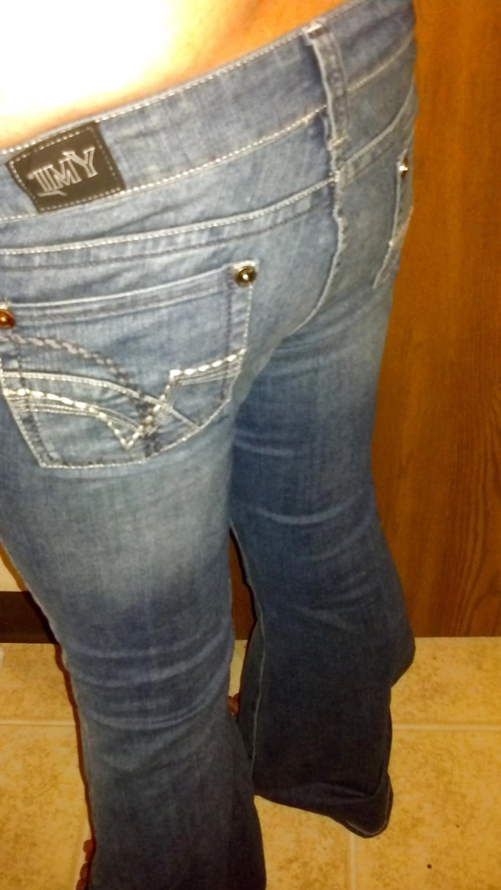 22P Crossdressing tight flared jeans