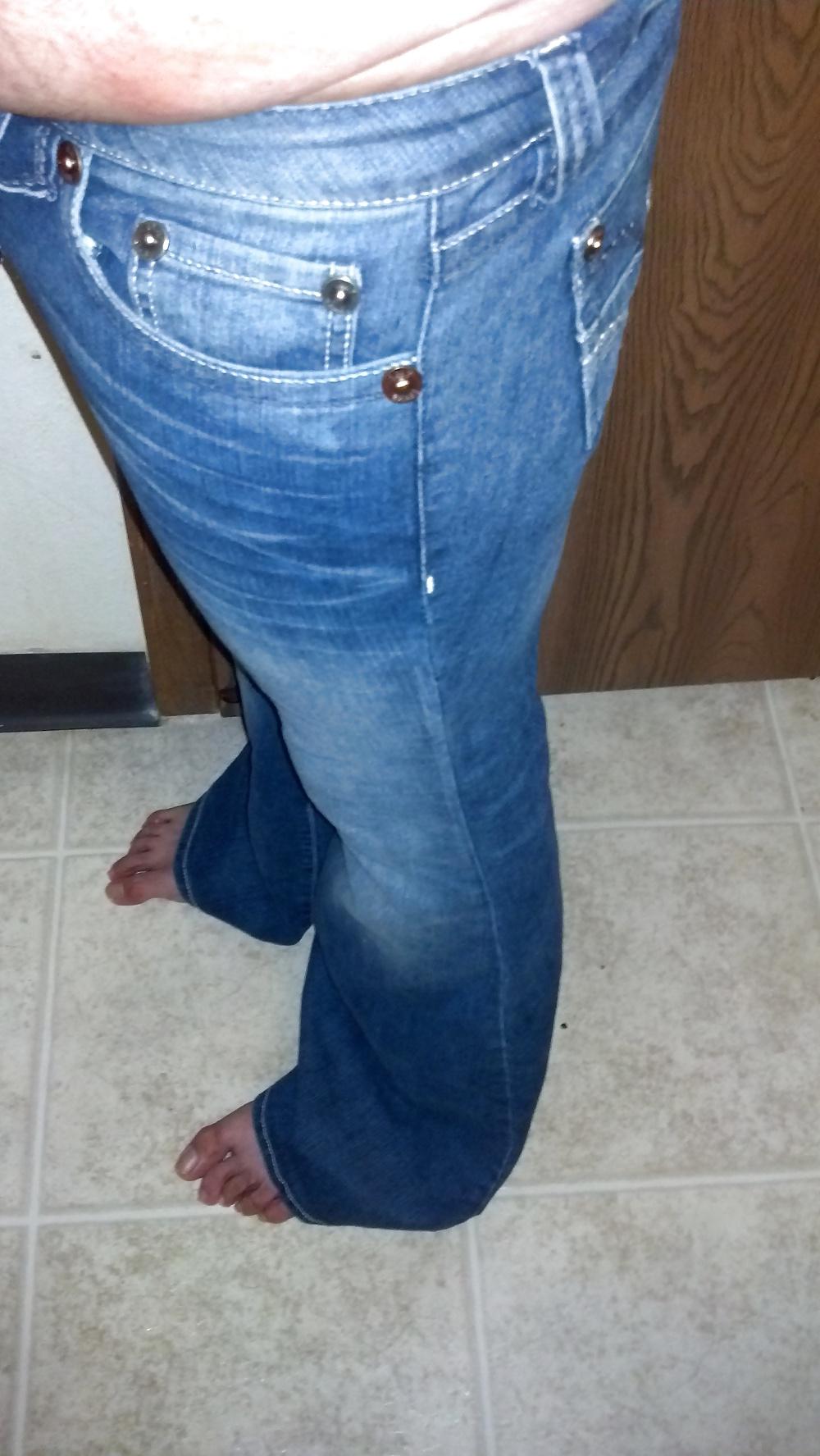 22P Crossdressing tight flared jeans