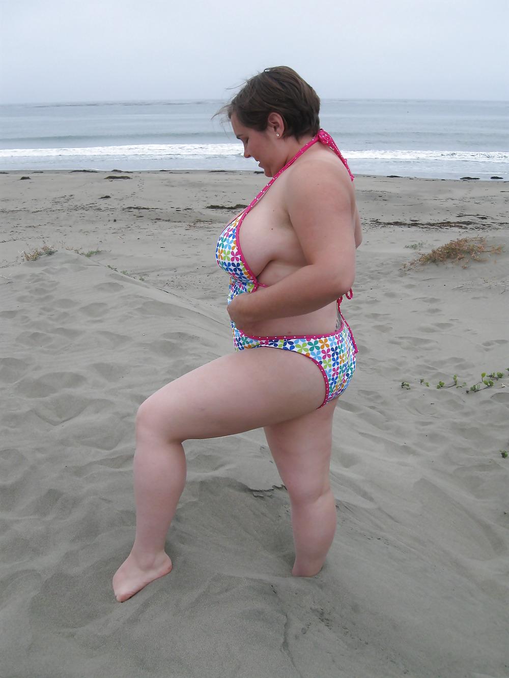 13P Celestewoodrow pierced nipples on the beach 3