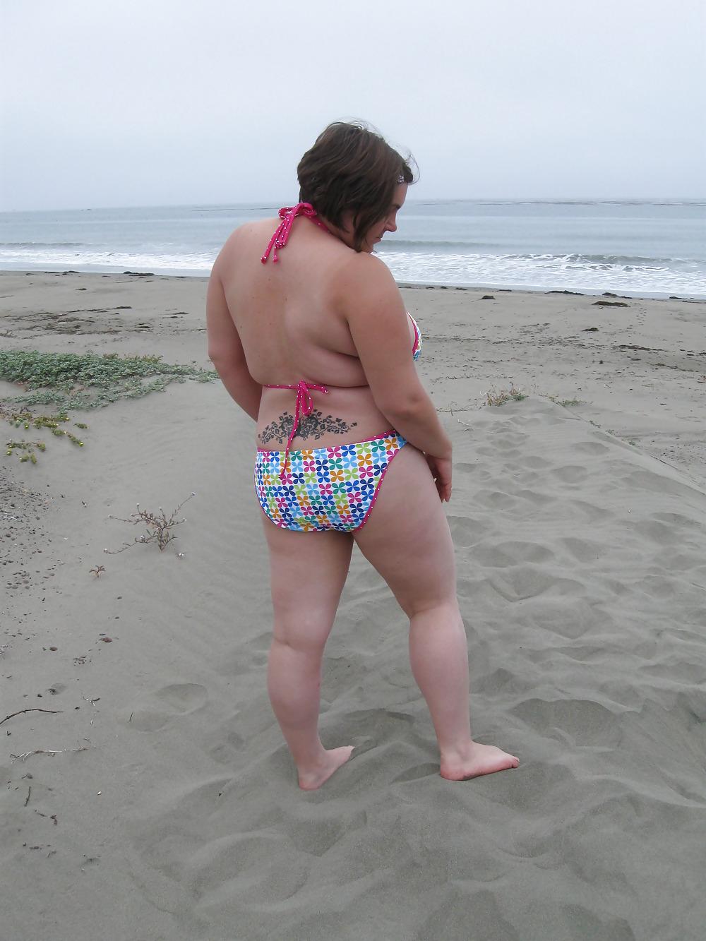 13P Celestewoodrow pierced nipples on the beach 3