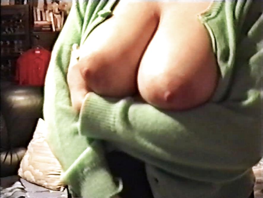 12P SAG - Wife's Big Juicy Boobs Green Sweater & Black Mini 03