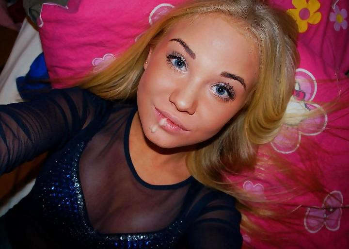 25P Cute girls with cum facials