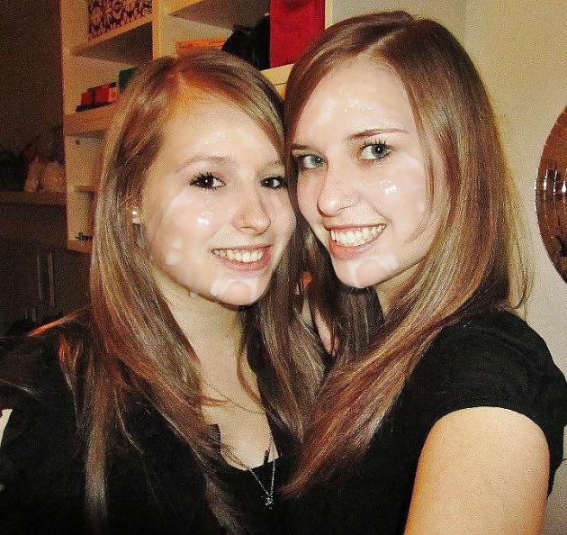25P Cute girls with cum facials