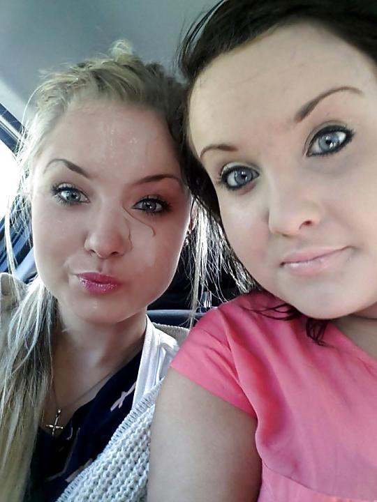 25P Cute girls with cum facials
