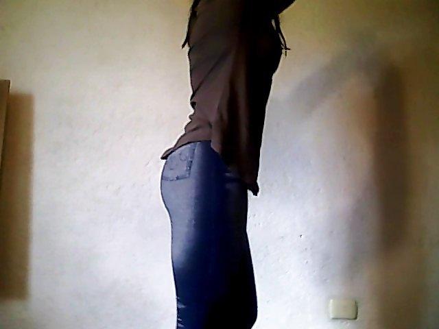 12P Cute crossdresser in leggin jeans