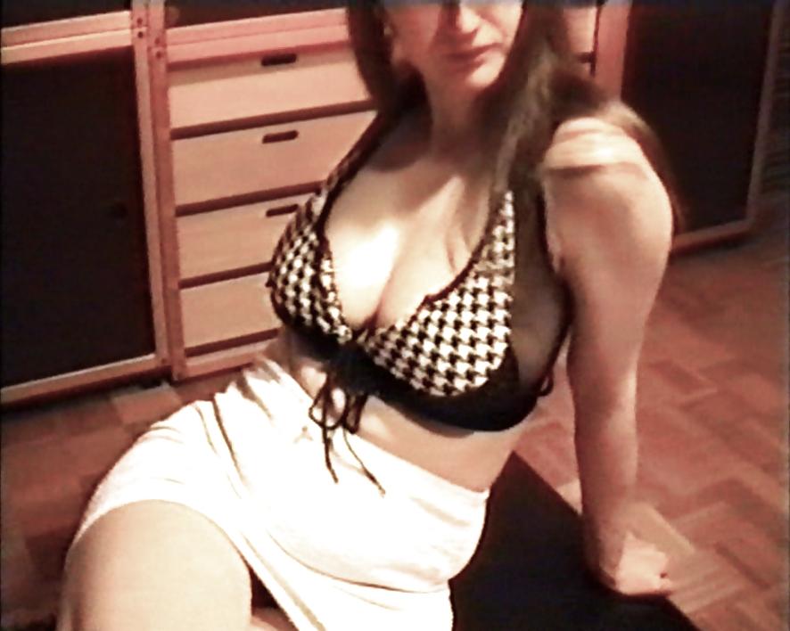 10P SAG - Babe's Big Voluptuous Boobs White Mini Dot Bikini 11