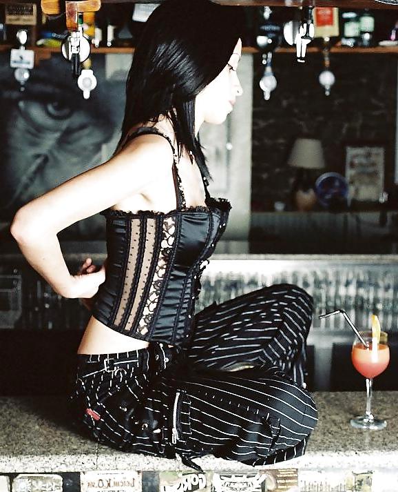 13P Emo brunette, stripped socks