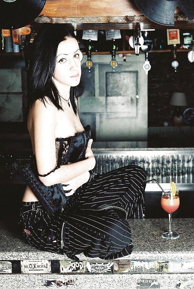 13P Emo brunette, stripped socks