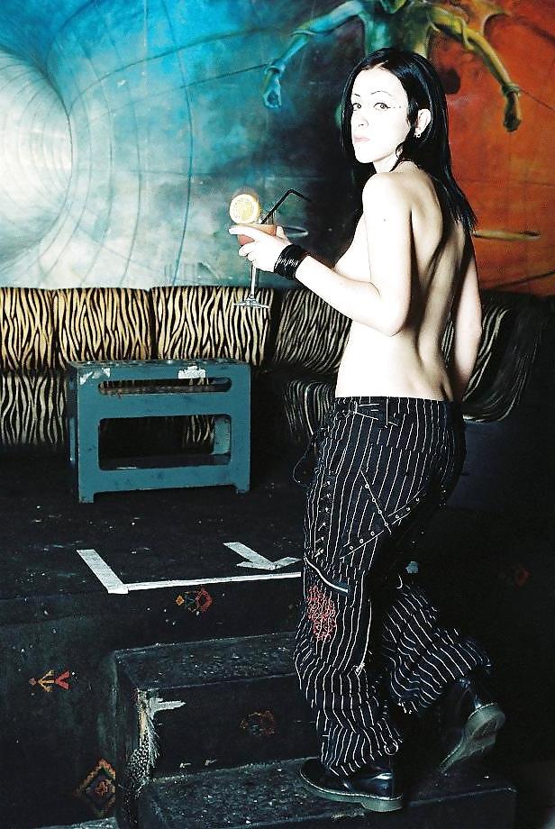13P Emo brunette, stripped socks
