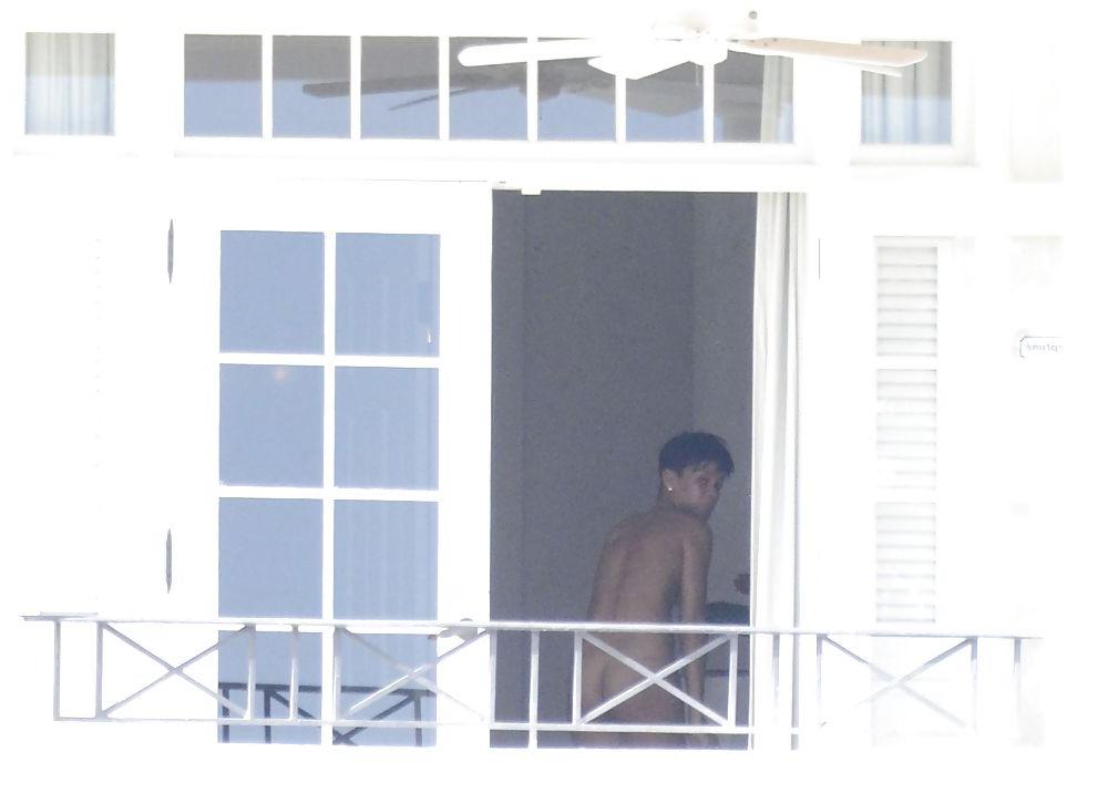 6P RIHANNA at her balcony NAKED