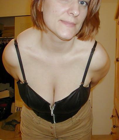 9P Big boobs in leather teddy