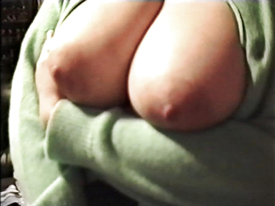10P SAG - Mommies Big Bikini Boobs In & Out Green Sweater 06