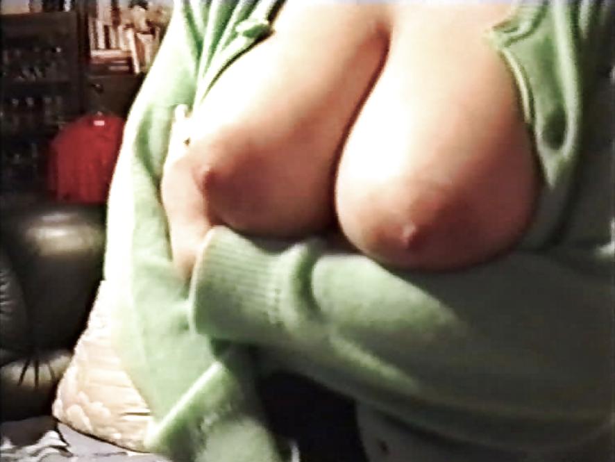 10P SAG - Mommies Big Bikini Boobs In & Out Green Sweater 06