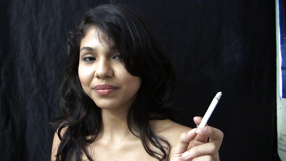 15P Women big boobs smoking