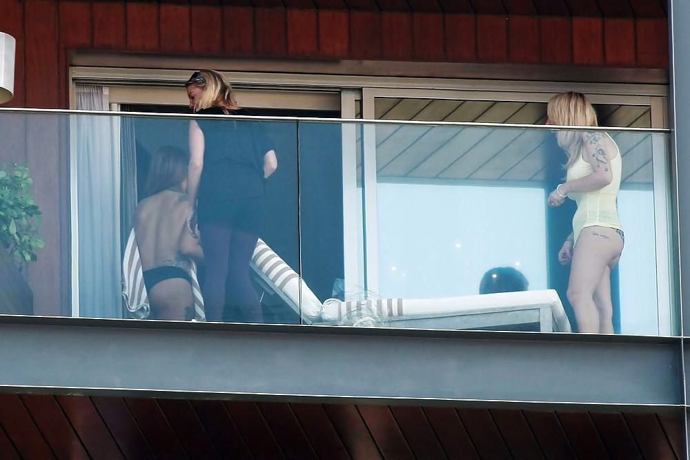 19P Lady Gaga Goes Nearly Nude on Hotel Balcony