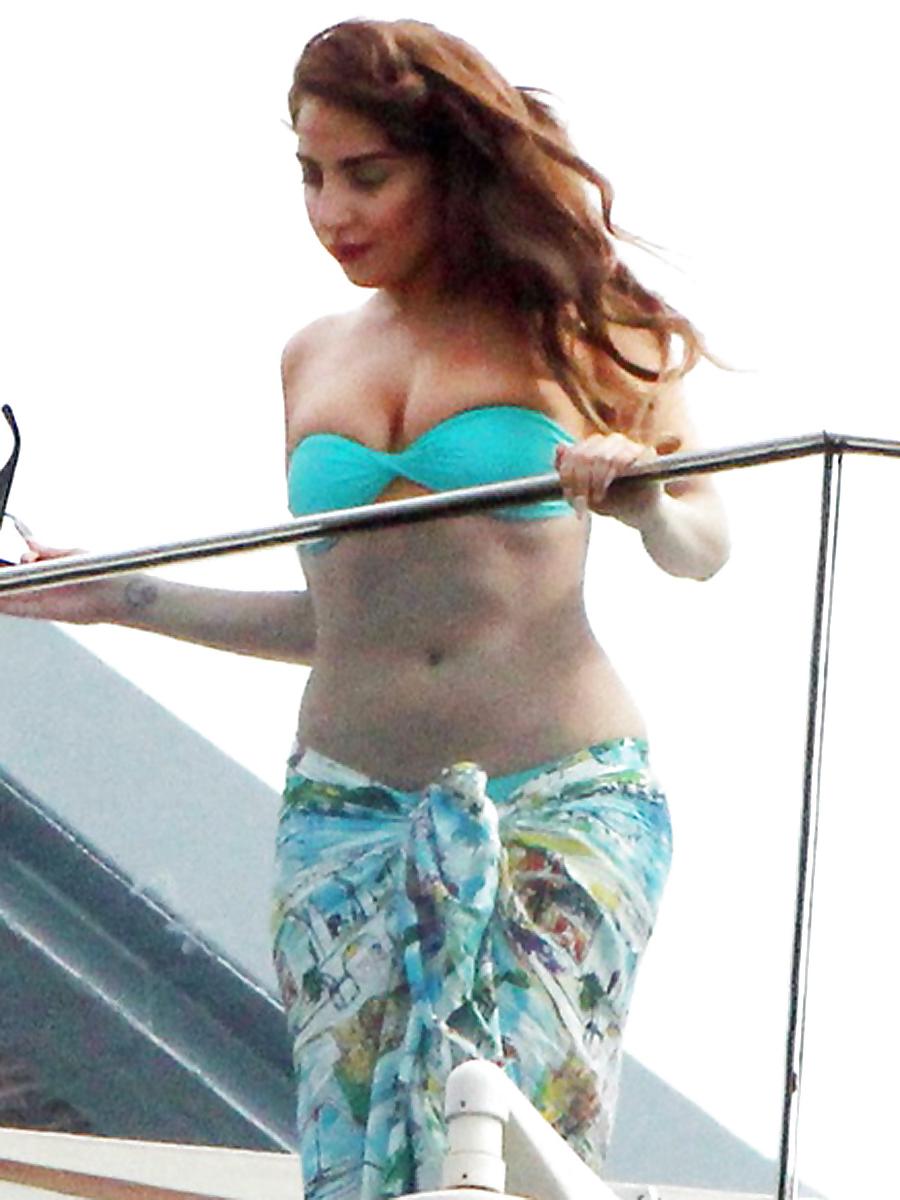 19P Lady Gaga Goes Nearly Nude on Hotel Balcony