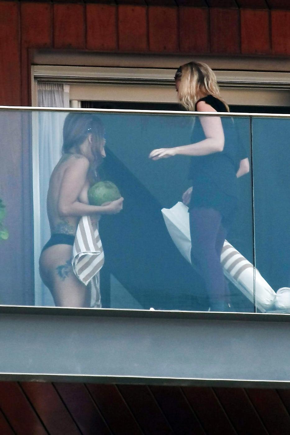 19P Lady Gaga Goes Nearly Nude on Hotel Balcony