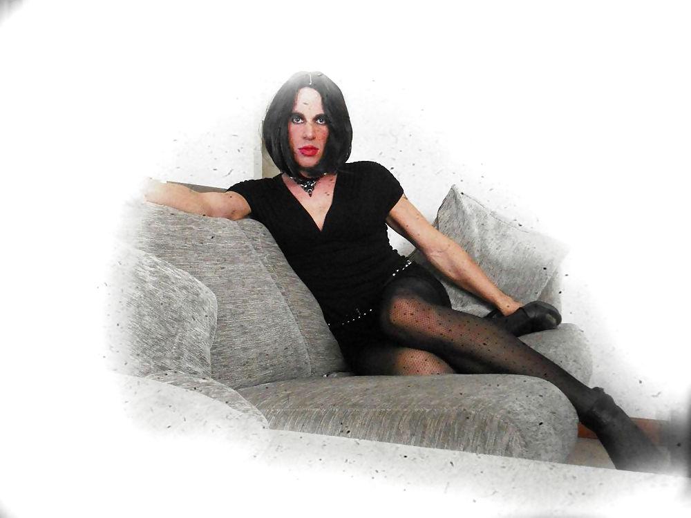 10P Sexy crossdresser posing