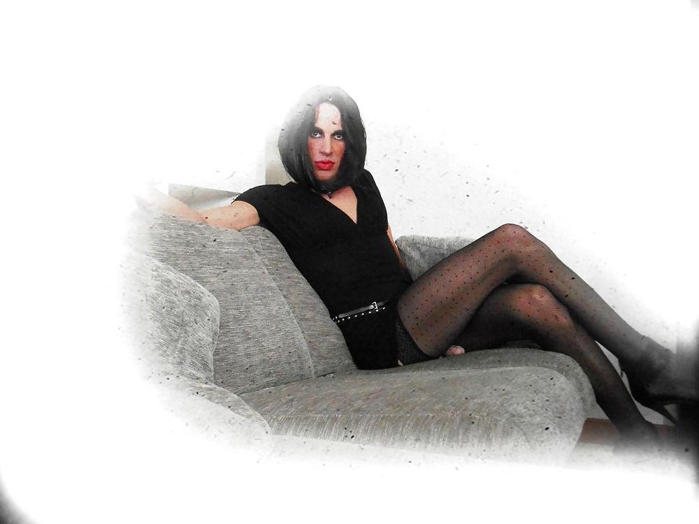 10P Sexy crossdresser posing