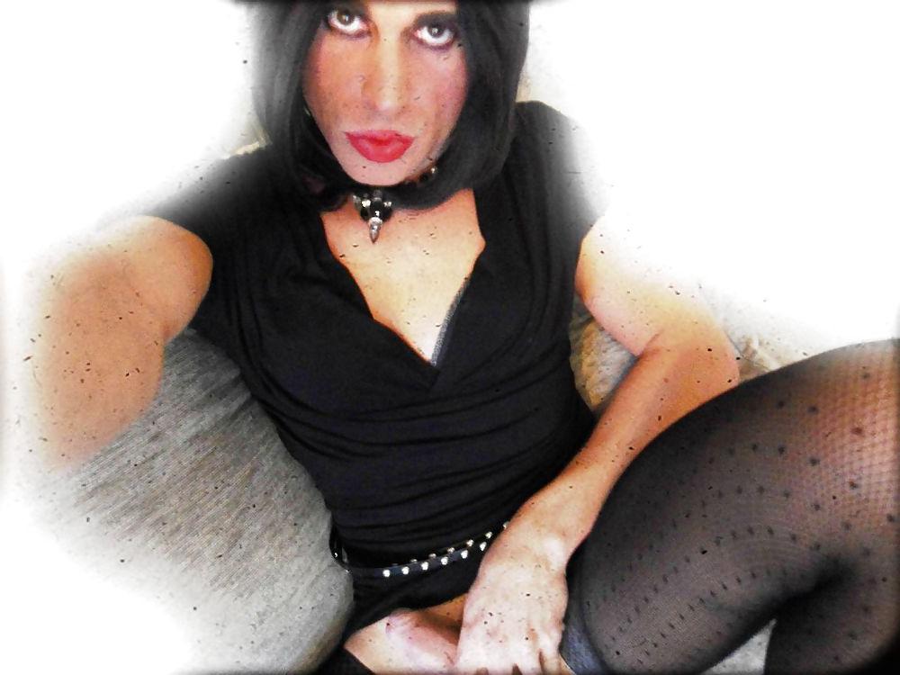 10P Sexy crossdresser posing