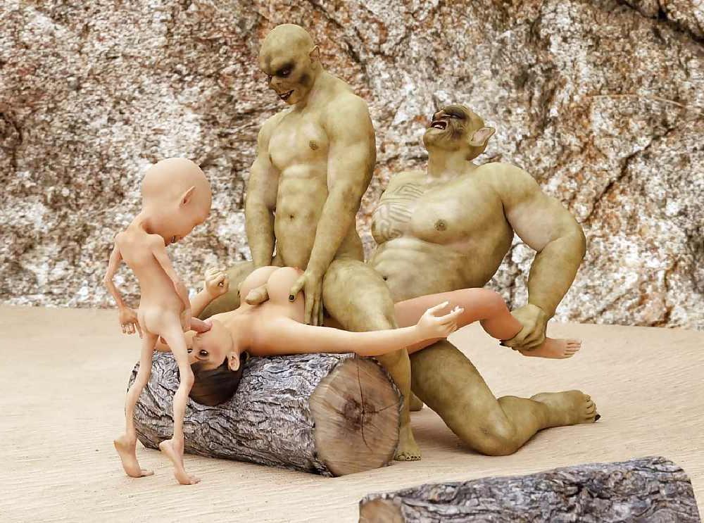 14P 3d big green Monster and Gnoms fuck erotic girl