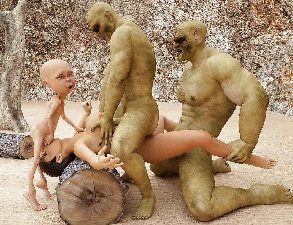 14P 3d big green Monster and Gnoms fuck erotic girl