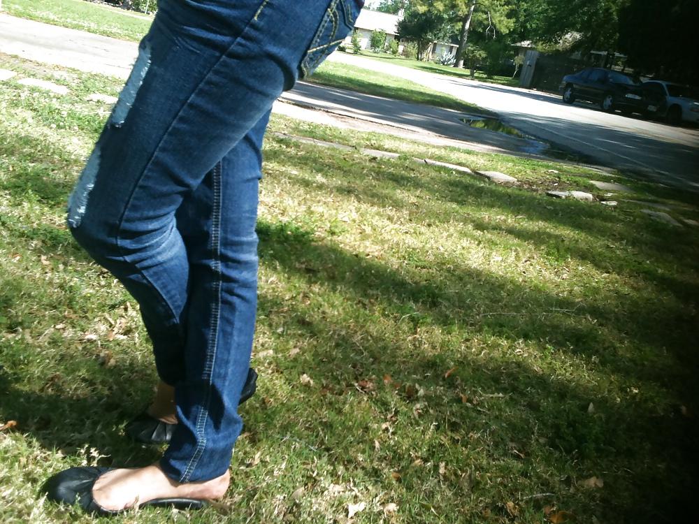 6P More of girl cross the street,