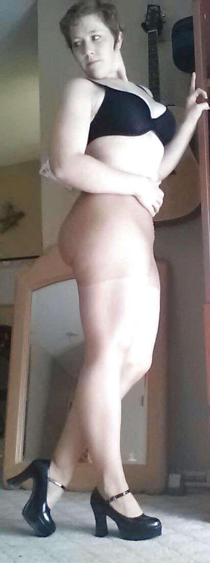 24P Stockings panty hose and heels.