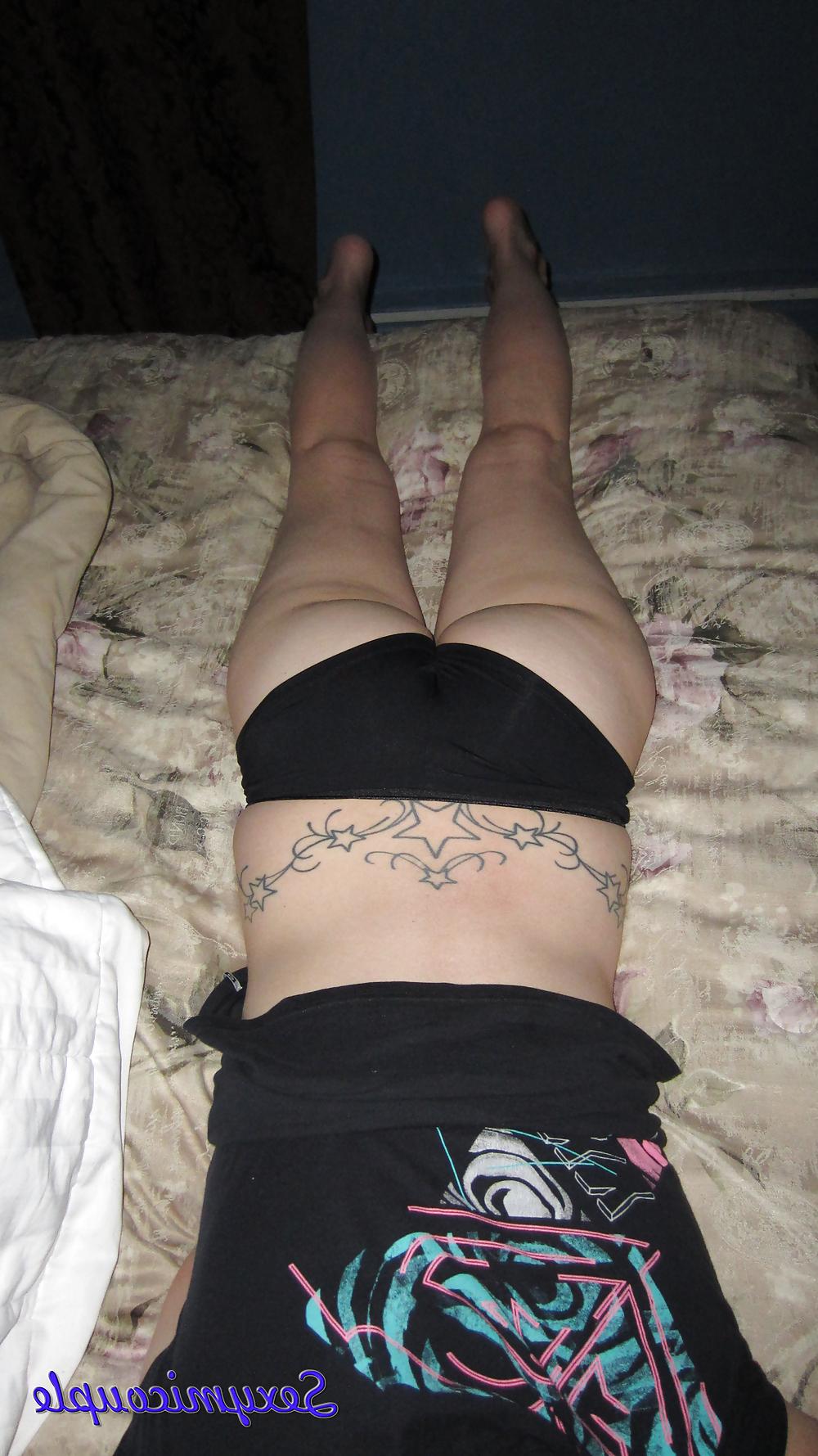 25P Black Booty Shorts Creampie 2