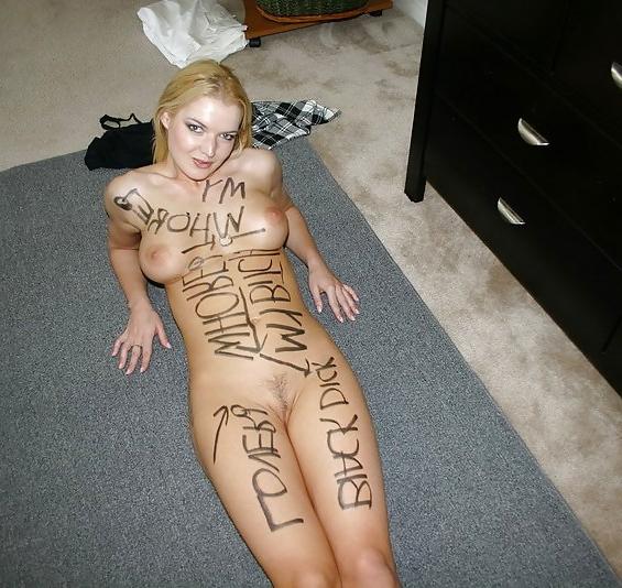 25P Slut writings on whore to humiliate them