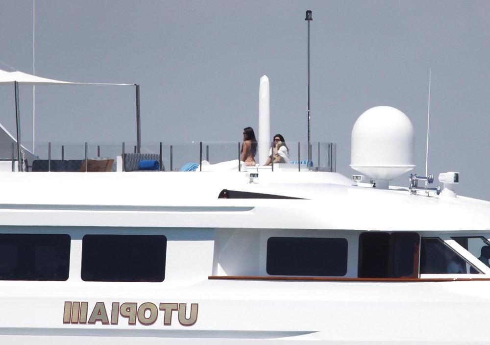 25P Kim Kardashian in Bikini on a Yacht in Miami