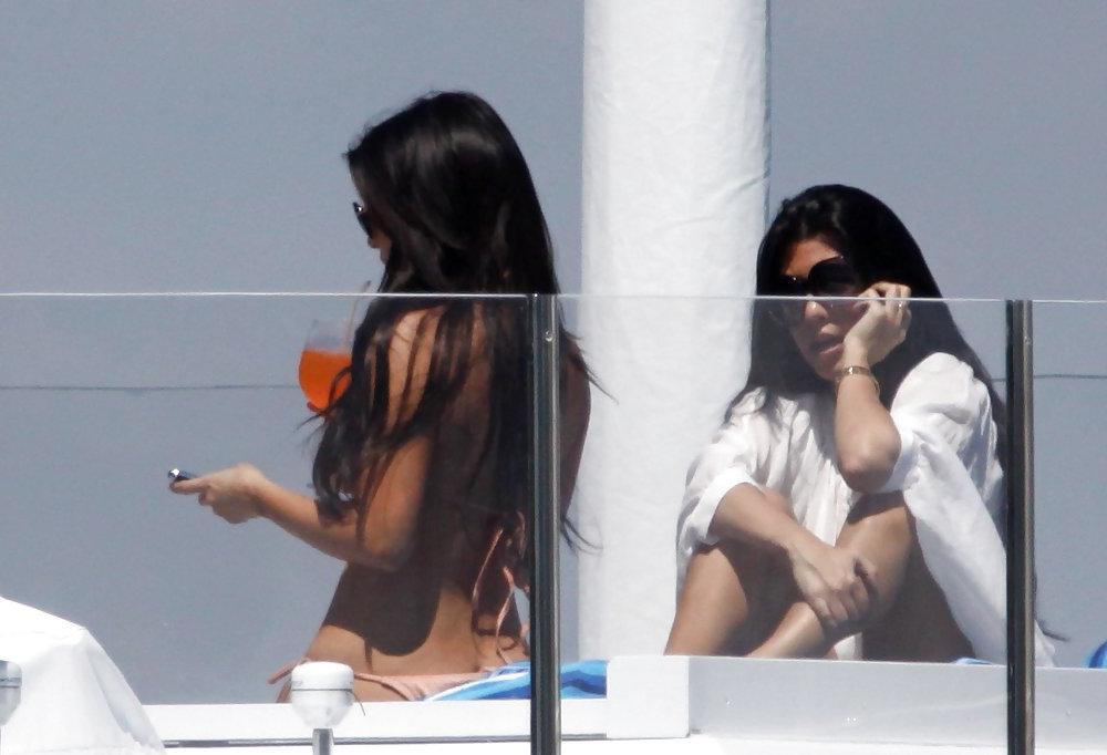 25P Kim Kardashian in Bikini on a Yacht in Miami
