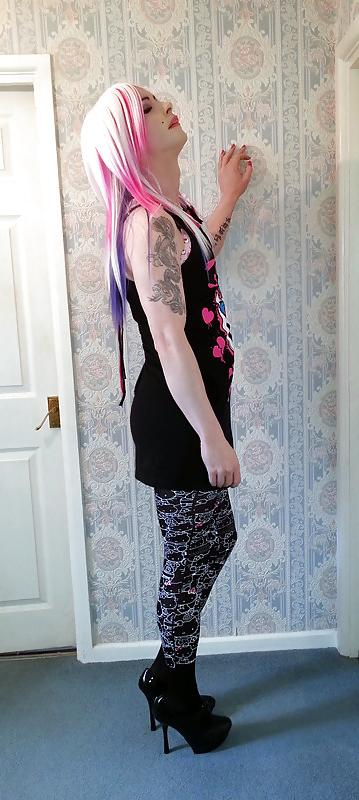 25P Tranny Supersatin  Love Sucks  Emo Goth photo set