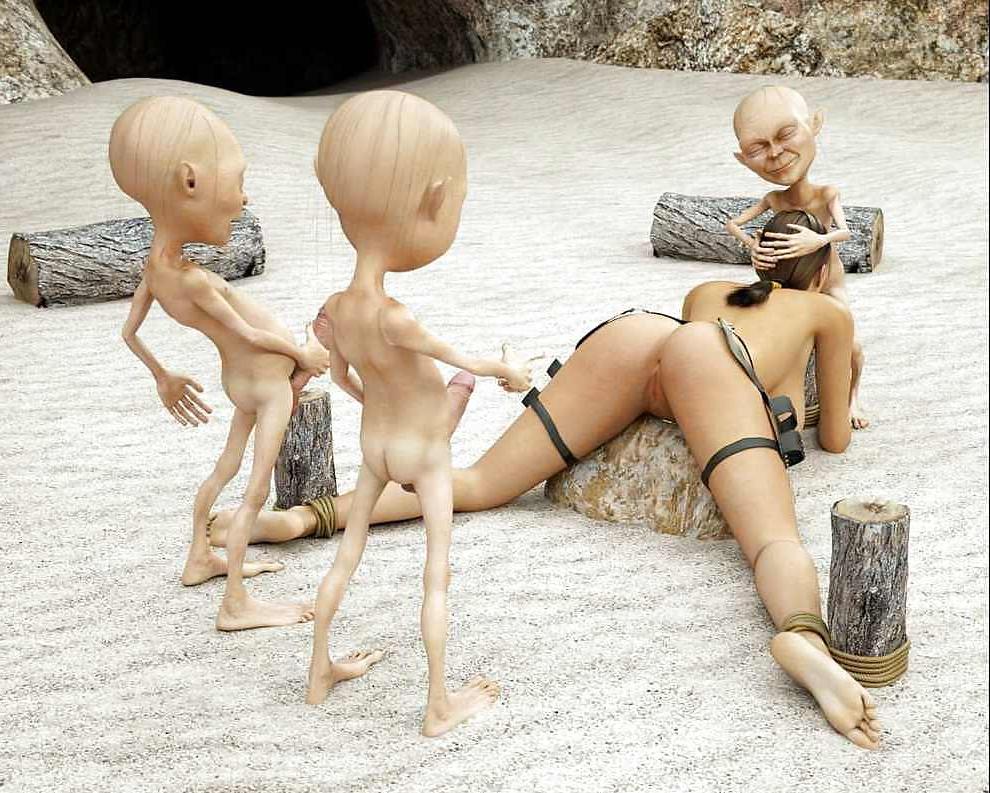 8P 3dgnoms are fucking a erotic brunette girl