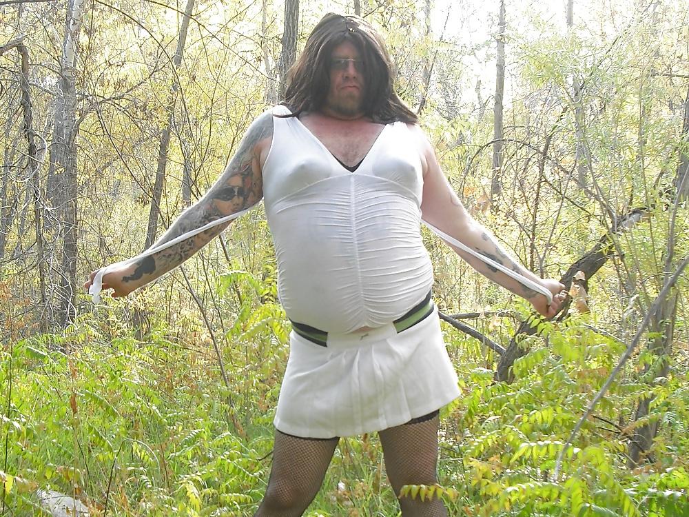 25P Crossdresser Playing in Public