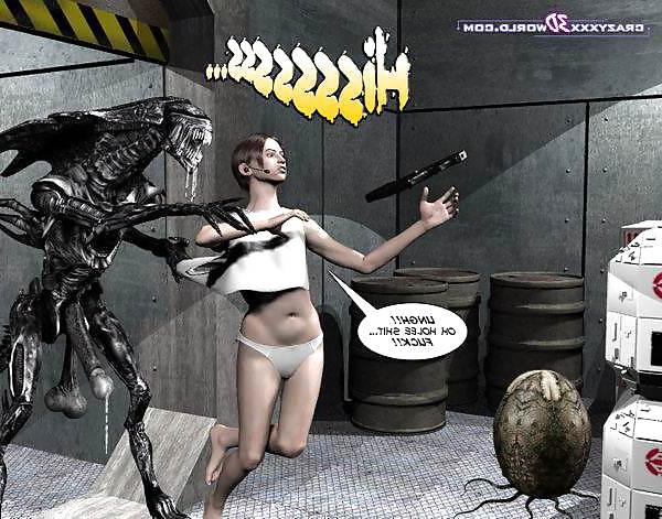 24P Aliens fuck and cum in girl