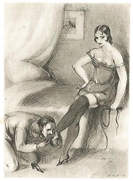 10P Erotic Book Illustration 13 - Dresseuses d Hommes