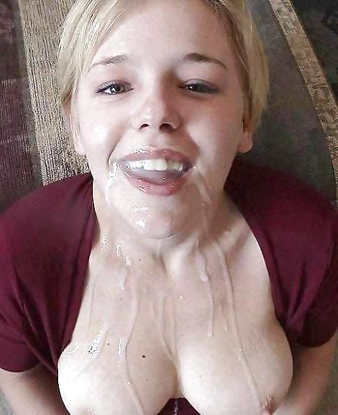 25P Cum on face, clothes and elsewhere.