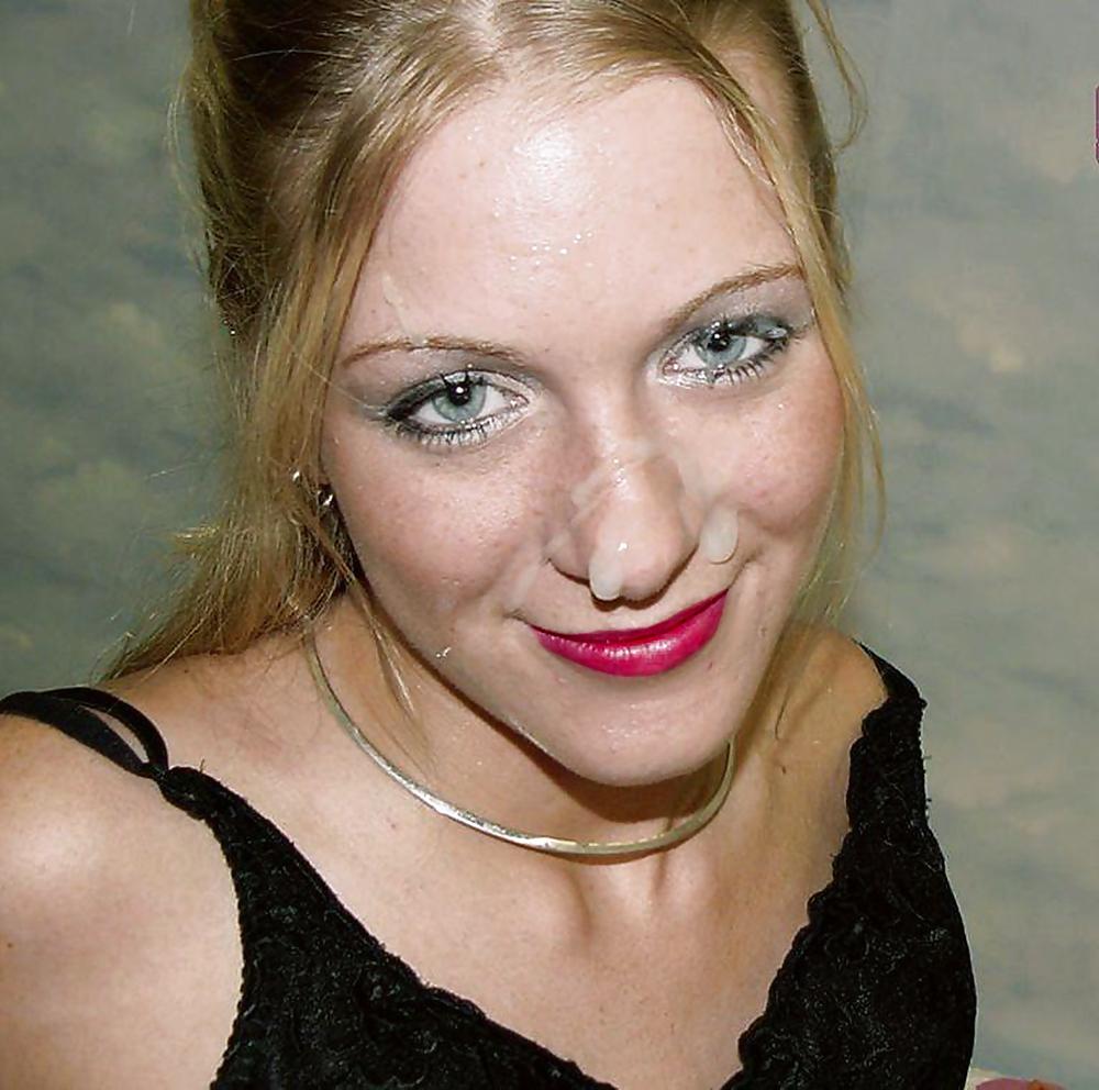 25P Cum on face, clothes and elsewhere.