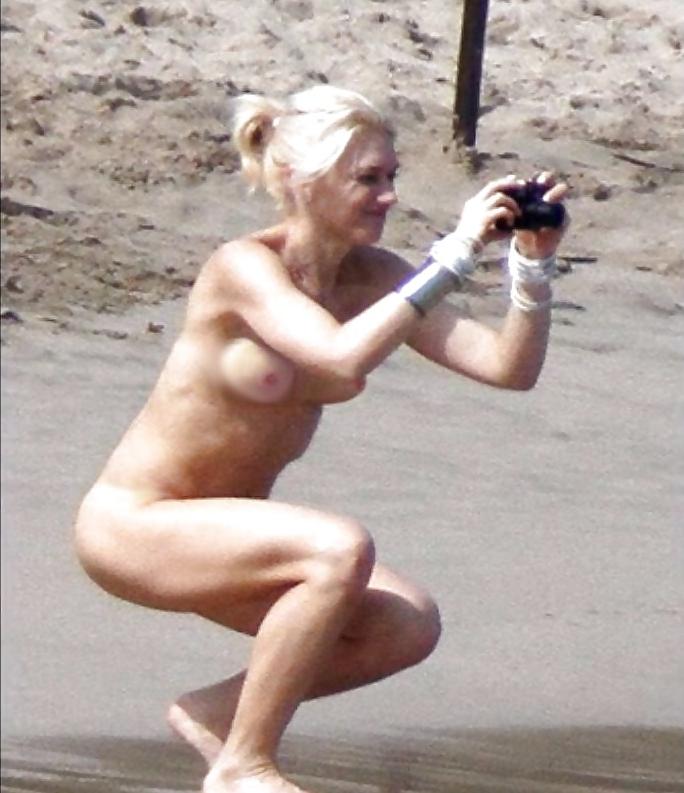 5P Gwen Stefani on a NUDE Beach! 